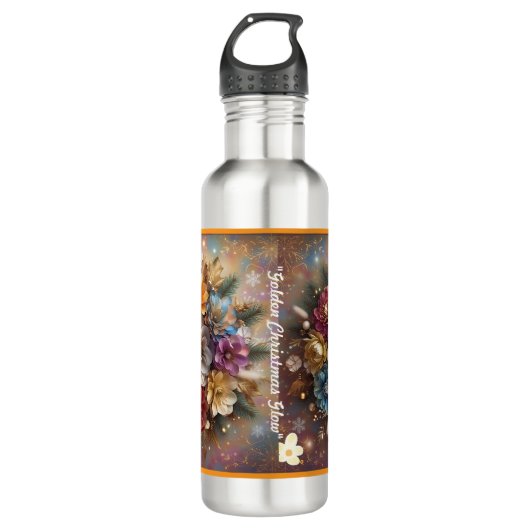 "Burst der Weihnachtsfarben" Edelstahlflasche (Vorderseite)