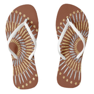 Burst Design mit Imitaten Silver & Gold Badesandalen