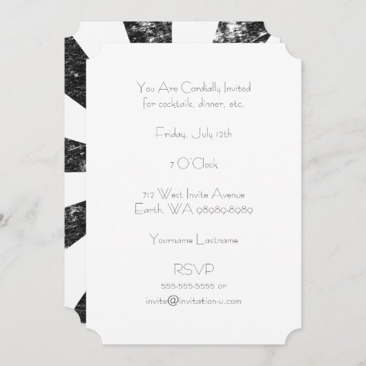 Burst (Letterpress Style Background) Einladung (Vorne/Hinten)