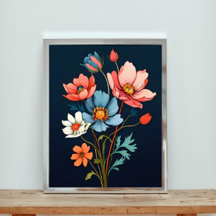 Burst of Color: Abstrakte Blume Fotodruck