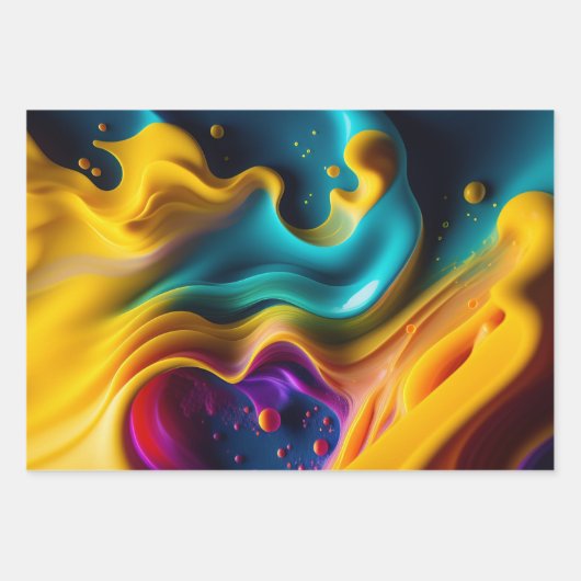 Burst of Color Swirl Geschenkpapier Set (Vorderseite)