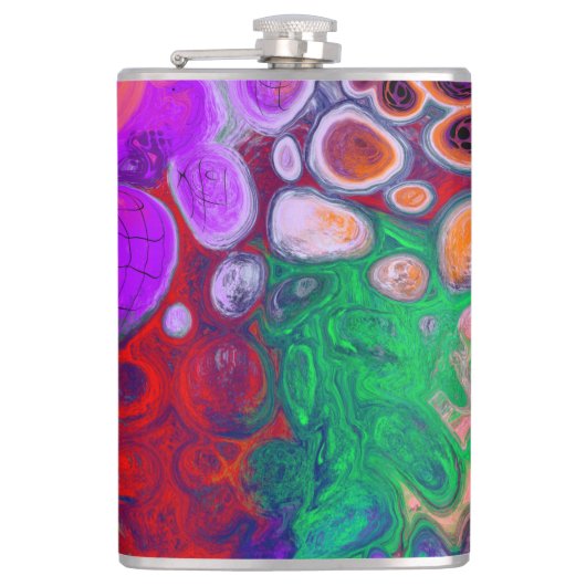 Burst of Colors Digital Fluid Art Flachmann (Vorderseite)