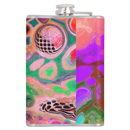 Burst of Colors Digital Fluid Art Flachmann (Rückseite)