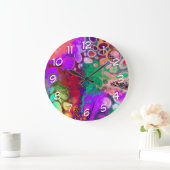 Burst of Colors Digital Fluid Art   Große Wanduhr (Zuhause)