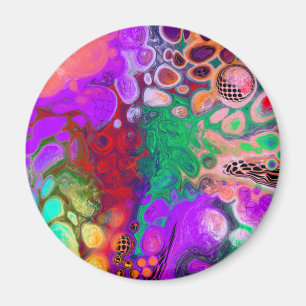 Burst of Colors Digital Fluid Art Magnet