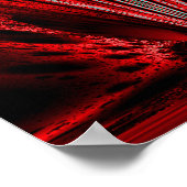 Burst - Rotes weißes Fraktal Poster (Ecke)