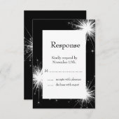 Burst von Glitzern-UAWG (schwarz) RSVP Karte (Vorne/Hinten)
