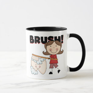 BÜRSTE - Mädchen mit Zahn-T-Shirts und Geschenken Tasse