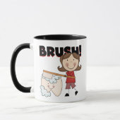 BÜRSTE - Mädchen mit Zahn-T-Shirts und Geschenken Tasse (Links)