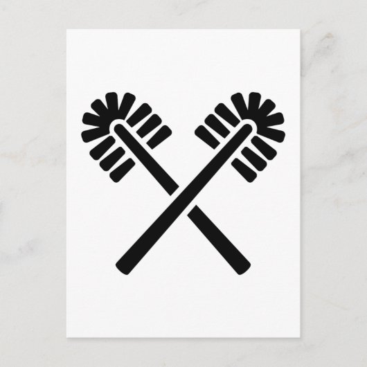 Bürsten für die Toilette Postkarte (Vorderseite)