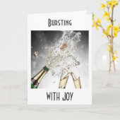 BURSTEN MIT JOY=GLÜCKWÜNSCHEN MIT CHAMPAGNE KARTE (Gelbe Blume)