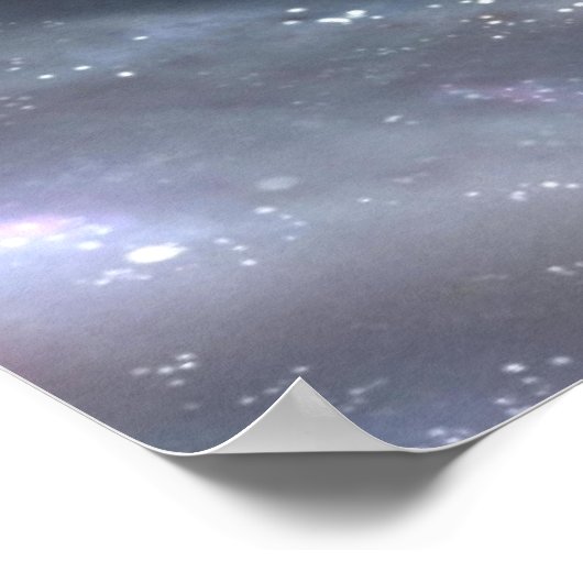 Bursten mit Sternen und schwarzen Holen Poster (Ecke)