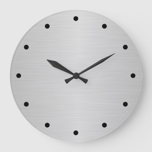 Bürsten-silbernes metallisches große wanduhr (Vorderseite)
