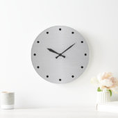 Bürsten-silbernes metallisches große wanduhr (Zuhause)