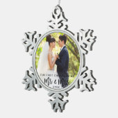 Bürsten-Skript-erster Weihnachtsherr u. Frau Schneeflocken Zinn-Ornament (Rechts)