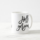 Bürsten-Skript-hallo herrliche Kaffee-Tasse Kaffeetasse (VorderseiteRechts)