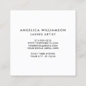 Bürsten-Skript-tropische korallenrote Quadratische Visitenkarte (Rückseite)