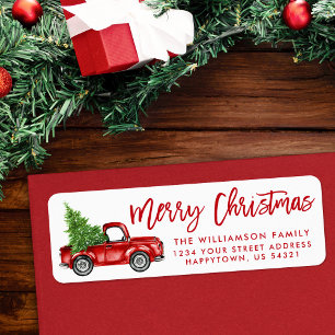 Bürsten-Skript-Vintages LKW-Weihnachtsrot
