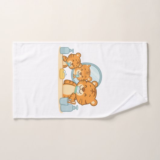 Bürsten Tiger - Niedlicher Morgenablauf Badhandtuch Set (Handtuch)