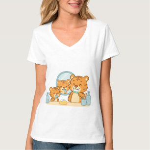 Bürsten Tiger - Niedlicher Morgenablauf T-Shirt