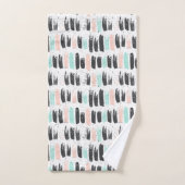 Bürsten u. Tinten-Anschlag-Muster Badhandtuch Set (Handtuch)