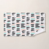 Bürsten u. Tinten-Anschlag-Muster Badhandtuch Set (Handtuch)