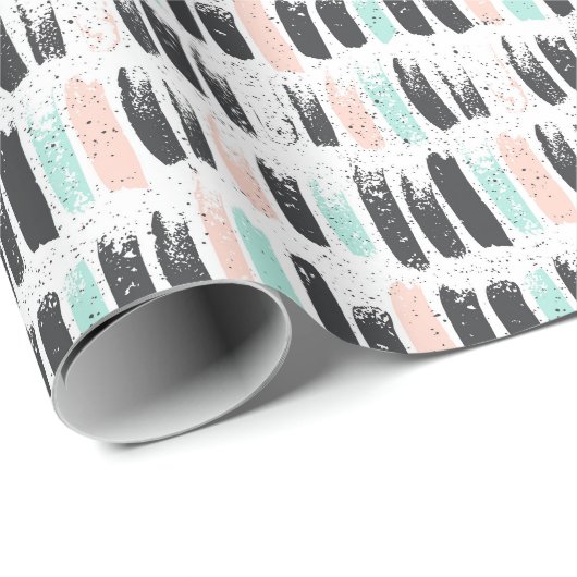 Bürsten u. Tinten-Anschlag-Muster Geschenkpapier (Rolleneckpunkt)