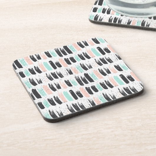 Bürsten u. Tinten-Anschlag-Muster Getränkeuntersetzer (Linke Seite)