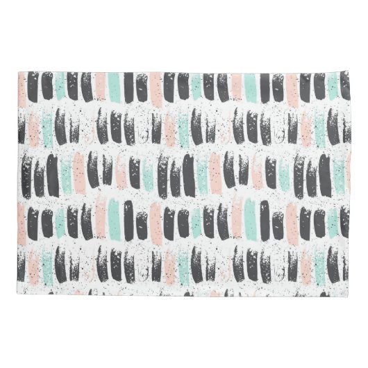 Bürsten u. Tinten-Anschlag-Muster Kissenbezug (Rückseite-Links)