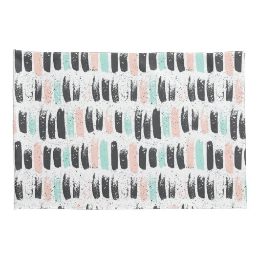 Bürsten u. Tinten-Anschlag-Muster Kissenbezug (Rückseite-Rechts)