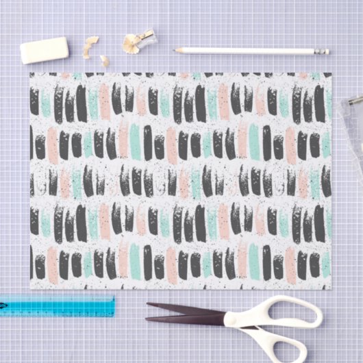 Bürsten u. Tinten-Anschlag-Muster Seidenpapier (Handwerk)