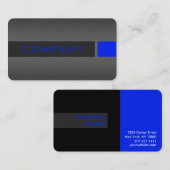 Bürstenes Aluminium & blaue StandardVisitenkarte Visitenkarte (Vorne/Hinten)