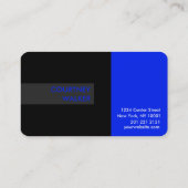 Bürstenes Aluminium & blaue StandardVisitenkarte Visitenkarte (Rückseite)