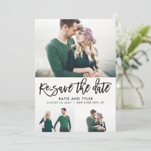 Bürstenloser, EDITABLE-FARBE Ändern Sie die Datums Dankeskarte (Stehend Vorderseite)