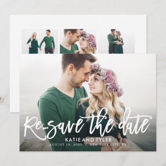 Bürstenloser, EDITABLE-FARBE Ändern Sie die Datums Dankeskarte (Vorne/Hinten)