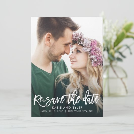 Bürstenloser, EDITABLE-FARBE Ändern Sie die Datums Dankeskarte (Stehend Vorderseite)