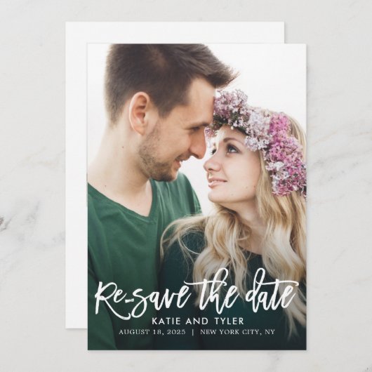 Bürstenloser, EDITABLE-FARBE Ändern Sie die Datums Dankeskarte (Vorne/Hinten)