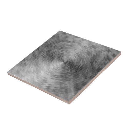 Bürstenmetall aus Silvery Steel Metallic Abstrakt Fliese (Seite)