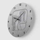 Bürstenmetall-Look Chemie Große Wanduhr (Winkel)