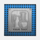 Bürstenmetall-Look Chemie Magnet (Vorne)