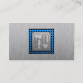 Bürstenmetall-Look Chemie Visitenkarte (Rückseite)