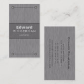 Bürstenmetall: Nickle Textured Business Card Visitenkarte (Vorne/Hinten)