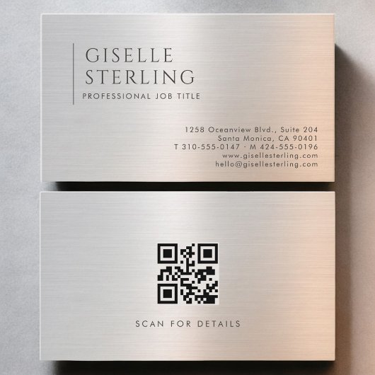 Bürstenmetall-QR-Code Visitenkarte
