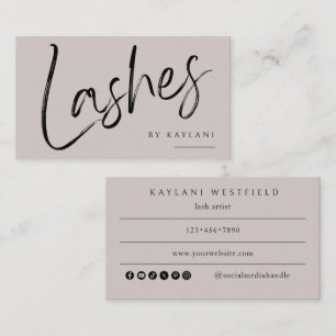 Bürstenschrift Wimpern Visitenkarte Wimpernkünstle