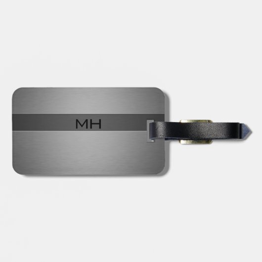 Bürstenstahl Zwei Shades Gepäckanhänger (Rückseite horizontal)