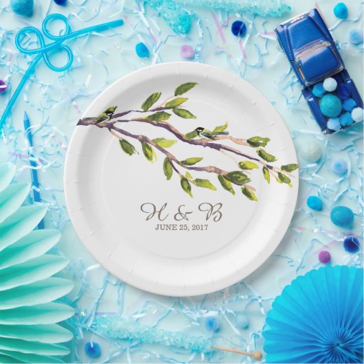 Bürstenzweige Hochzeitspapier-Teller Pappteller (Party)