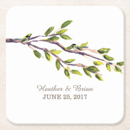 Bürstenzweige Hochzeitspapier-Untersetzer Rechteckiger Pappuntersetzer