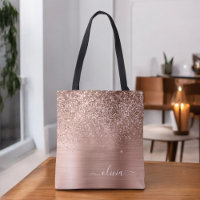 Bürstete Metall-Roségold-Pink Glitter Monogramm