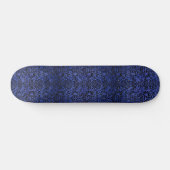 BÜRSTETEN SCHWARZER MARMOR DAMASK2 U. BLAU METALL SKATEBOARD (Horizontal)