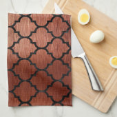 BÜRSTETEN SCHWARZER MARMOR TILE1 U. KUPFER METALL HANDTUCH (Viertel Falte)